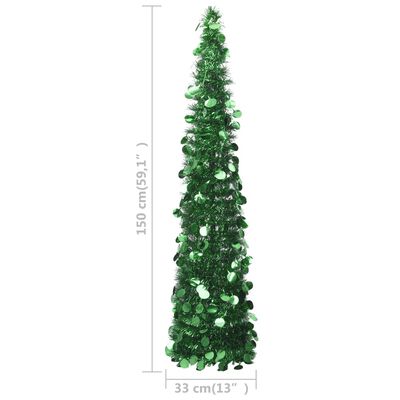 vidaXL Rozkladací umelý vianočný stromček, zelený 150 cm, PET