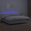 vidaXL Boxspring posteľ s matracom a LED kr&eacute;mov&aacute; 200x200 cm umel&aacute; koža