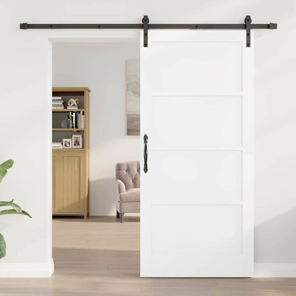 vidaXL Posuvn&eacute; dvere Biela 93 x 202 cm Mas&iacute;vne borovicov&eacute; drevo