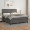 vidaXL Boxspring posteľ s matracom siv&aacute; 160x200 cm umel&aacute; koža