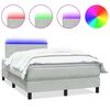 vidaXL Posteľn&yacute; r&aacute;m boxsping s matracom a LED ružov&yacute; 90x220 cm zamat