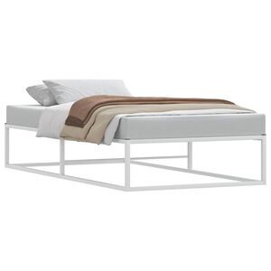 vidaXL R&aacute;m postele bez matraca Biela 90x200 cm Kov