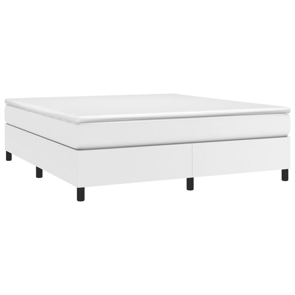 vidaXL Boxspring posteľ s matracom biela 180x200 cm umel&aacute; koža
