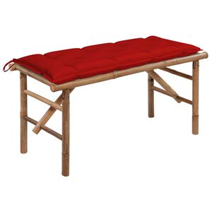 vidaXL Skladacia z&aacute;hradn&aacute; lavička s podložkou 118 cm bambus