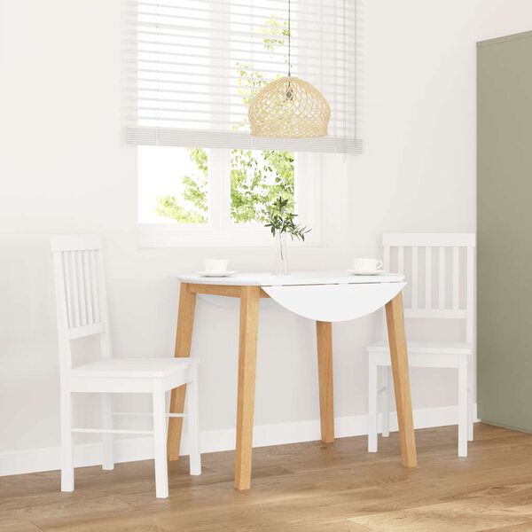 VidaXL jedálenské stoličky 2 ks Biela masívna drevená guma