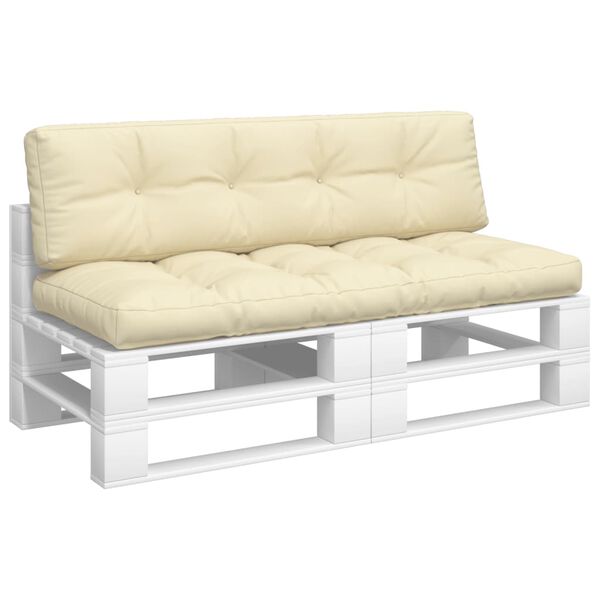 vidaXL Podložky na paletový nábytok 2 ks, krémové, látka