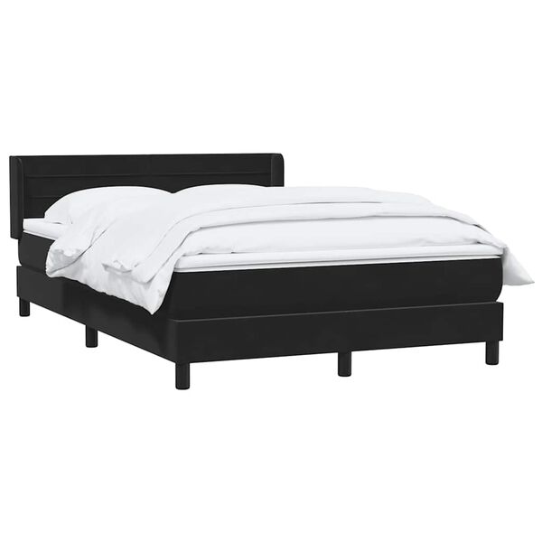 vidaXL Posteľn&yacute; r&aacute;m boxspring s matracom čierny 140x210 cm zamat