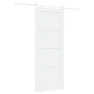 vidaXL Posuvn&eacute; dvere 83 x 202 cm Borovicov&yacute; mas&iacute;v Biela