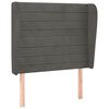 vidaXL Čelo postele so z&aacute;hybmi tmavosiv&eacute; 93 x 23 x 118/128 cm zamat