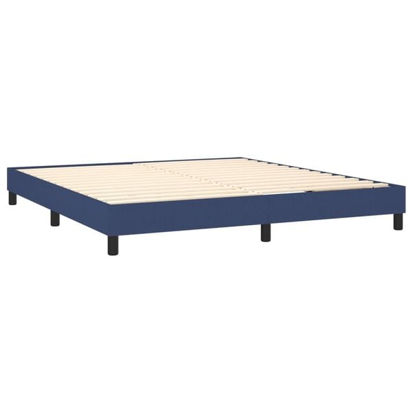vidaXL Posteľn&yacute; r&aacute;m boxspring s matracom modr&yacute; 160x200 cm l&aacute;tka