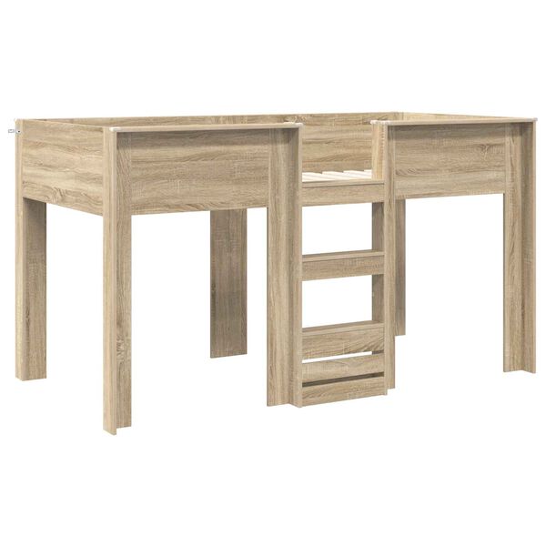 vidaXL Poschodov&aacute; posteľ pre deti s matracmi Sonoma dub 100 x 200 cm