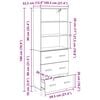 vidaXL Highboard Star&eacute; drevo 69,5 x 32,5 x 180 cm Kompozitn&eacute; drevo