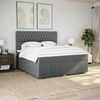 vidaXL Boxspring posteľ s matracom tmavosiv&aacute; 200x200 cm l&aacute;tka