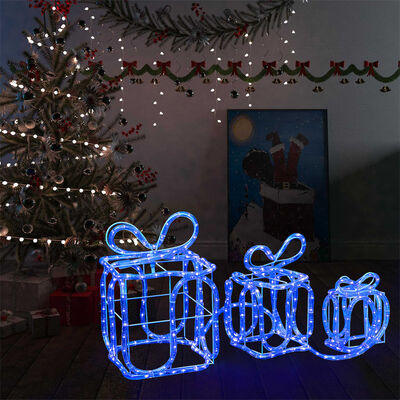 vidaXL Vianočná dekorácia darčekové krabičky 180 LED interiér exteriér