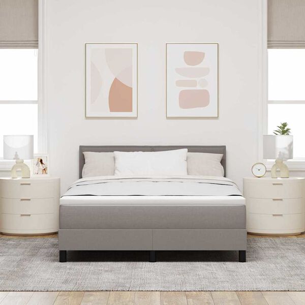 vidaXL Posteľ s pružinov&yacute;m r&aacute;mom s LED Sivohned&aacute; 160 x 200 cm l&aacute;tka