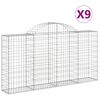 vidaXL Obl&uacute;kov&eacute; gabi&oacute;nov&eacute; ko&scaron;e 9ks 200x30x100/120cm pozinkovan&eacute; železo