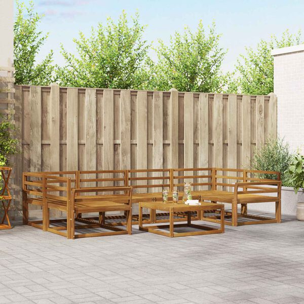 vidaXL Z&aacute;hradn&aacute; s&uacute;prava gaučov 7 pcs Pr&iacute;rodn&aacute; Pevn&eacute; ak&aacute;ciov&eacute; drevo