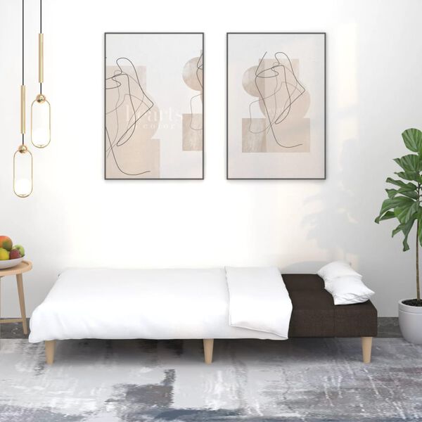 vidaXL 2-miestna rozkladacia pohovka tmavohned&aacute; l&aacute;tkov&aacute;