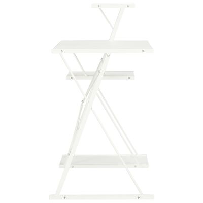 vidaXL Stôl s poličkami, biely 116x50x93 cm