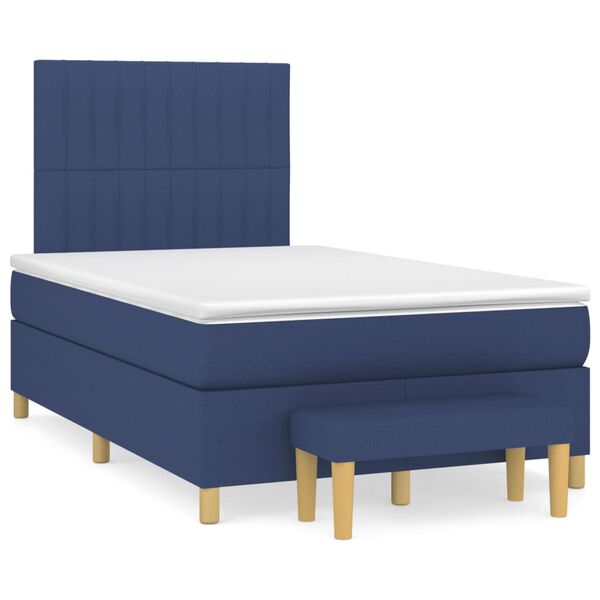 vidaXL Boxspring posteľ s matracom modr&aacute; 120x200 cm l&aacute;tka