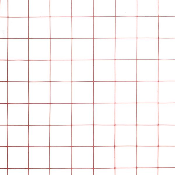 vidaXL Dr&ocirc;ten&eacute; pletivo, oceľ potiahnut&aacute; PVC 25x0,5 m, červen&eacute;