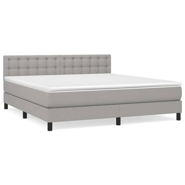 vidaXL Boxspring posteľ s matracom bledosiv&aacute; 180x200 cm l&aacute;tka