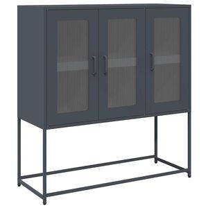 vidaXL Komoda antracitov&aacute; 100,5x39x107 cm oceľ valcovan&aacute; za studena
