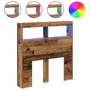 vidaXL Skrinka na čelo postele s LED star&eacute; drveo 100x17x102 cm