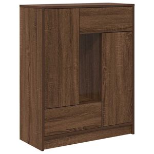 vidaXL Komoda so z&aacute;suvkami a dvierkami, hned&yacute; dub 73x31x90 cm