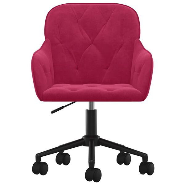 vidaXL Otočné jedálenské stoličky 2 ks vínovo-červené zamatové