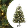 vidaXL Umel&yacute; vianočn&yacute; stromček s pni&scaron;kami Zelen&aacute; 120 cm PVC a PE a kov