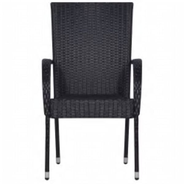 vidaXL 7-dielna záhradná jedálenská súprava čierna