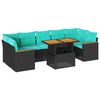 vidaXL 8-dielna z&aacute;hradn&aacute; sedacia s&uacute;prava s podložkami polyratan čierna