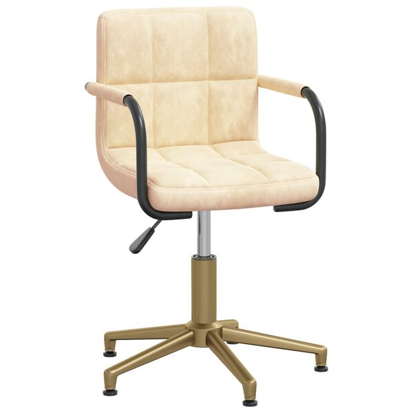 vidaXL Otočn&eacute; jed&aacute;lensk&eacute; stoličky 4 ks kr&eacute;mov&eacute; zamatov&eacute;