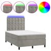 vidaXL Posteľ boxsping s matracom a LED bledosiv&aacute; 120x200 cm zamat