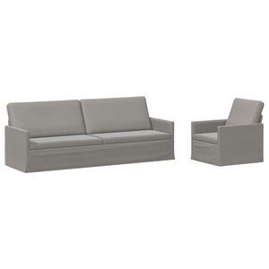 vidaXL Sada pohoviek 2 pcs Svetlosiv&aacute; Zamat