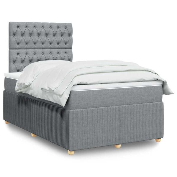 vidaXL Boxspring posteľ s matracom bledosiv&aacute; 120x200 cm l&aacute;tka