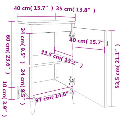 vidaXL Nočný stolík betónovo sivý 40x35x70 cm spracované drevo