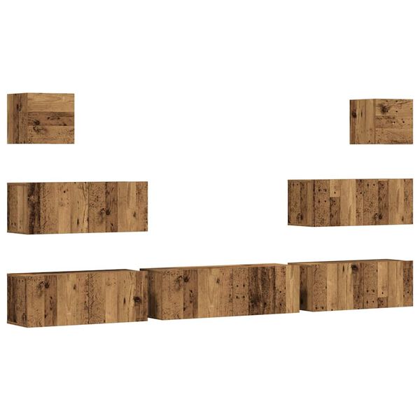 VidaXL 7-dielna s&uacute;prava n&aacute;stennej TV skrinky, kompozitn&eacute; drevo