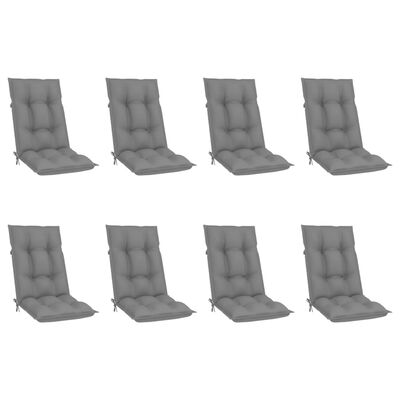 vidaXL Skladacie záhradné stoličky s podložkami 8 ks akáciový masív
