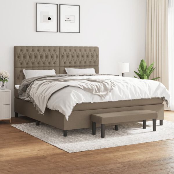 vidaXL Posteľn&yacute; r&aacute;m boxspring s matracom sivohned 180x200 cm l&aacute;tka