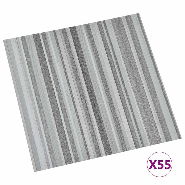vidaXL Podlahov&eacute; dosky 55 pcs Svetlosiv&aacute; 5,11 m&sup2; PVC