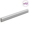 vidaXL Tyč do skrine 12 pcs Strieborn&aacute; 764 x 15 x 29 mm