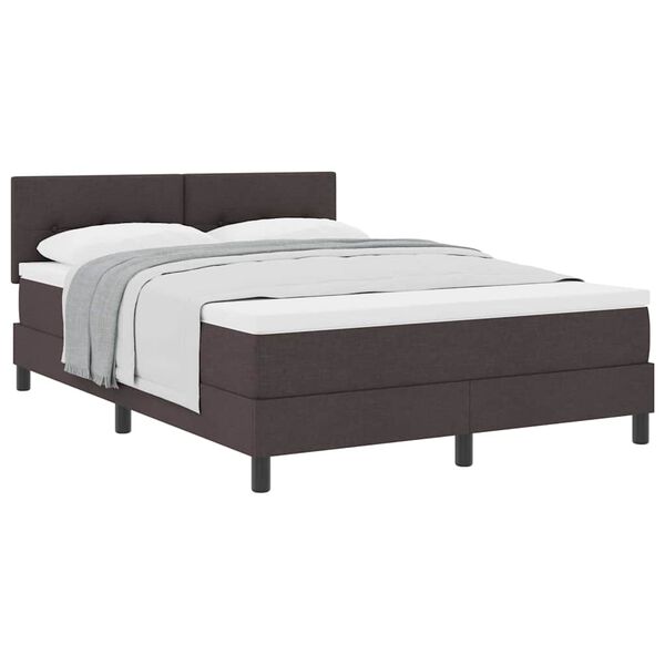 vidaXL Posteľ boxspring s matracom Tmavohned&aacute; 160 x 200 cm l&aacute;tka