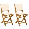 vidaXL Z&aacute;hradn&eacute; bistro stoličky 2 pcs Kr&eacute;movo biela