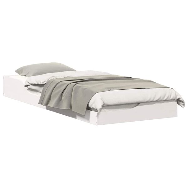 vidaXL Rám postele Biela 80 x 220 cm Masívne borovicové drevo