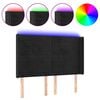 vidaXL Čelo postele s LED čierne 147x16x118/128 cm zamat