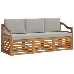 vidaXL S&uacute;pravy pohoviek s vank&uacute;&scaron;om 3 pcs Pr&iacute;rodn&aacute; a svetlosiv&aacute;