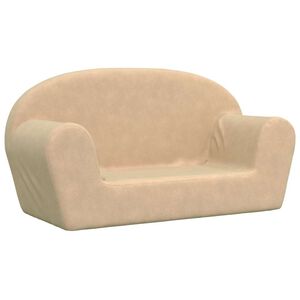 vidaXL 2-miestna detská pohovka krémová mäkký plyš