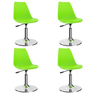 vidaXL Otočné jedálenské stoličky 4 ks, zelené, umelá koža